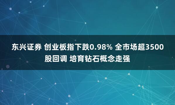 东兴证券 创业板指下跌0.98% 全市场超3500股回调 培育钻石概念走强