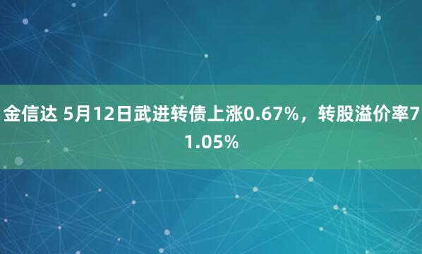 金信达 5月12日武进转债上涨0.67%，转股溢价率71.05%